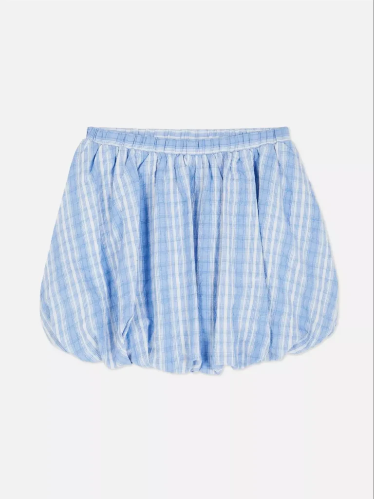 Minifalda globo a cuadros de Rita Ora / Primark