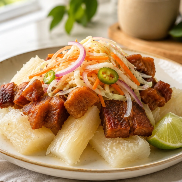 Yuca con chicharrón: un clásico de la cocina hondureña