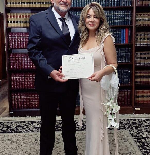 Majelle Wildt y Earl Thompson celebran su unión matrimonial en Louisiana