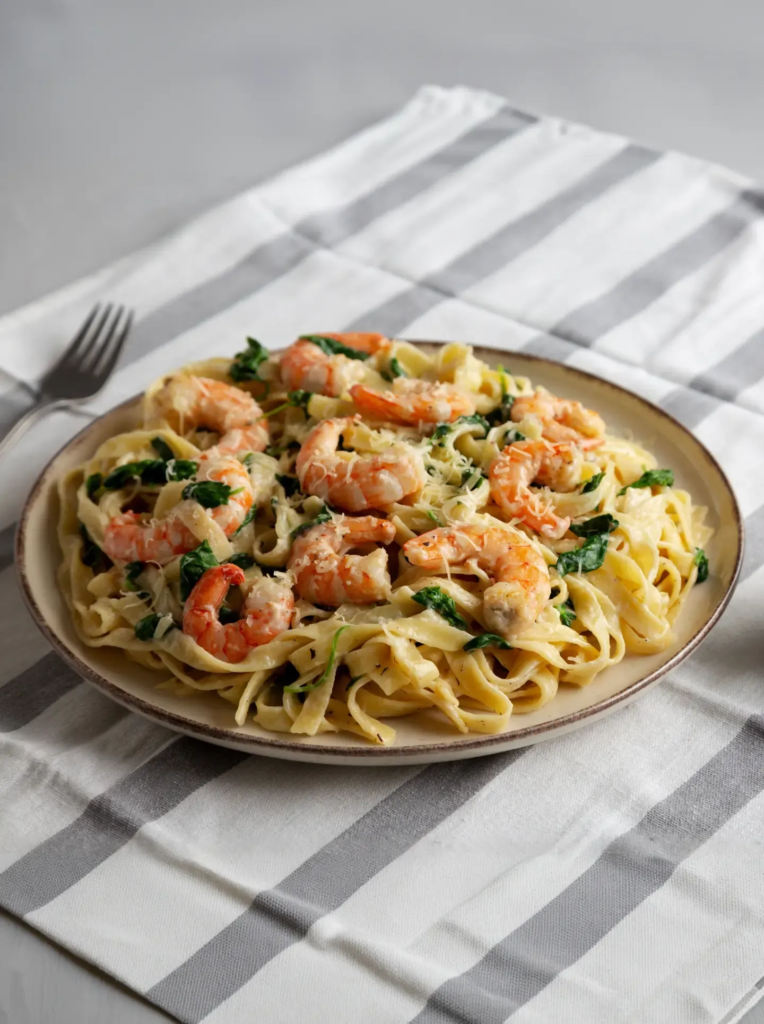 pasta con camarones